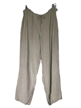 Ecolution Hemp Pants Green Wide Leg Romania Relaxed Size Large